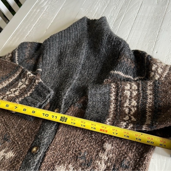Eddie Bauer Nanaimo Handknit Brown Merino Wool Cozy Cardigan MOHAIR/MERINO - Picture 7 of 15